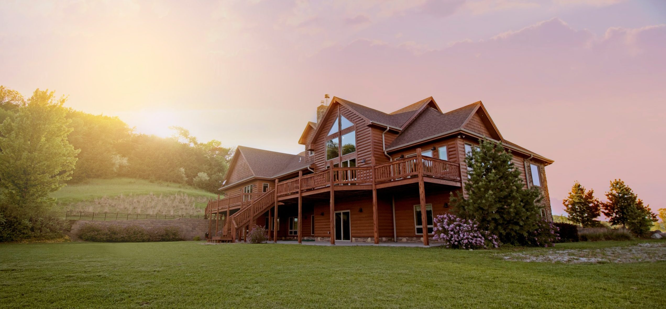 Wooden home with a big yard