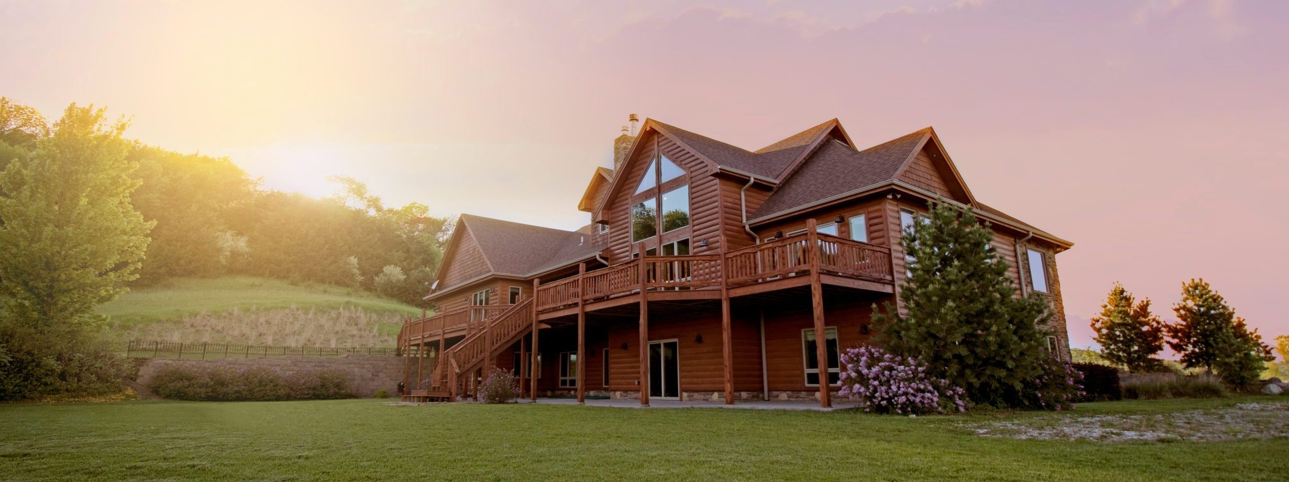 Wooden home with a big yard